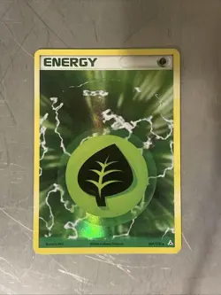 Vintage Pokemon TCG Grass Energy 105/110 EX Holon Phantoms Holo Secret Rare Card - Image 1