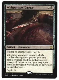 Whispersteel Dagger 5 Commander: Zendikar Rising NM MTG - Image 1