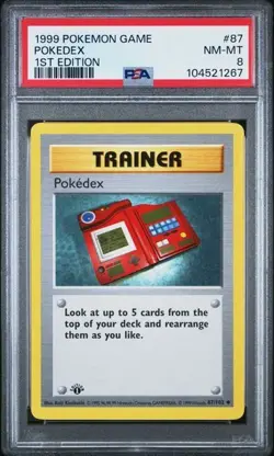 Pokemon Pokedex 1st Edition Shadowless 1999 Base Set #87 PSA 8 NM - MT Mint - Image 1