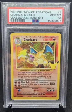 2021 Pokemon Celebrations Classic Collection #4 Charizard Holo PSA 10 GEM MINT - Image 1