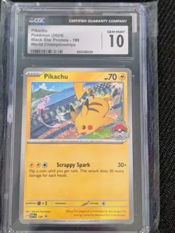 CGC 10 Pokemon Pikachu 2024 World Championships Promo - SVP: 190 Gem Mint - Image 1