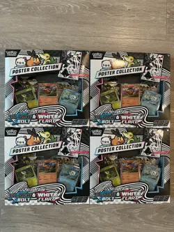Pokemon Black Bolt And White Flare Unova Poster Collection Box - Lot Of 4 - Image 1