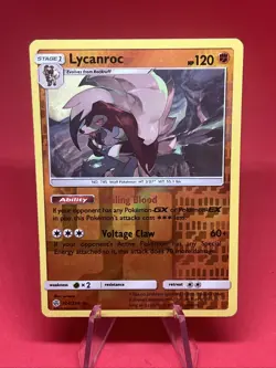 Pokemon Sun & Moon: Cosmic Eclipse Reverse Holo Rare 124/236 Lycanroc - Image 1