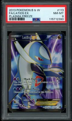 Pokemon PSA 8 Latios EX 113/116 Black & White Plasma Freeze Full Art Rare - Image 1