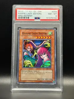 PSA 8 NM-MT Harpie Lady Sisters 009 2010-17 MRD Reprint Holo Yugioh Card - Image 1