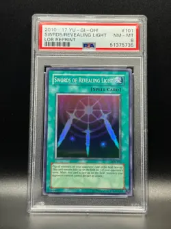 PSA 8 NM-MT Swords Of Revealing Light 101 2010-17 LOB Reprint Holo Yugioh Card - Image 1