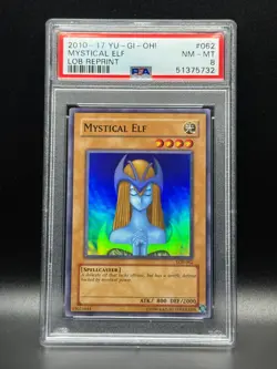 PSA 8 NM-MT Mystical Elf 062 2010-17 LOB Reprint Holo Yugioh Card - Image 1