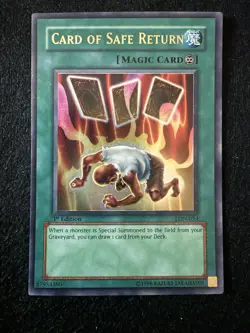 1996 YuGiOh Card of Safe Return LON-029 - 1st Edition - LP - Image 1