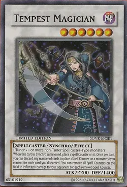 Near Mint Tempest Magician - SOVR-ENSE1 - Super Rare - Limited Edition - YuGiOh - Image 1