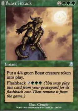 MTG magic cards 1x Beast Attack - Foil Odyssey NM-Mint, English - Image 1