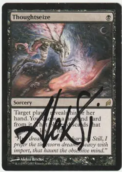 lorwyn MTG Thoughtseize Signed by Aleksi Briclot - Image 1