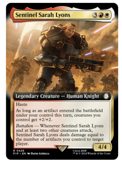 Sentinel Sarah Lyons - Extended Art Fallout MTG - Image 1