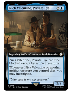 Nick Valentine, Private Eye - Extended Art Fallout MTG - Image 1