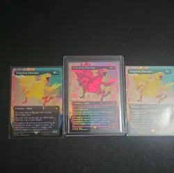 Magic: The Gathering Foil Borderless Traveling Chocobo Neon Pink Borderless - Image 1