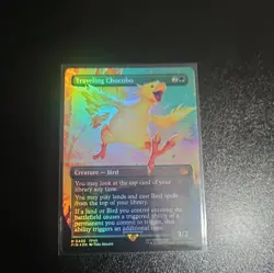 Magic: The Gathering Foil Borderless Traveling Chocobo Neon Pink Borderless - Image 4
