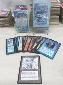 MTG: ICE AGE empty SCALED WURM Booster Pack wrapper, Booklet, & 15 Card Lot - Image 1