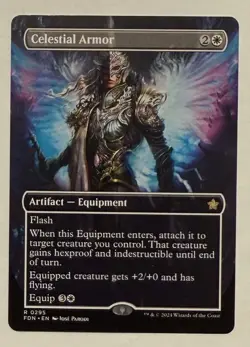 Celestial Armor Borderless - Foundations MTG Magic the Gathering - Image 1