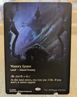 0286 Watery Grave Borderless Foil Magic The Gathering Edge of Eternities - Image 1