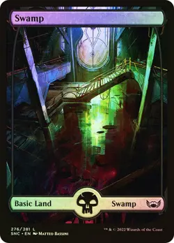 Magic The Gathering MTG SWAMP (276) FULL ART FOIL Streets of New Capenna NM - Image 1