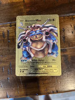Pokemon TCG Blastoise VMAX - Gold Foil Pokemon Card Fan Art Card HP 350 - Image 1