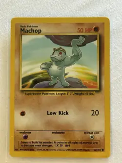Pokemon TCG Machop Base Set, Unlimited Common Card 52/102 - Image 1