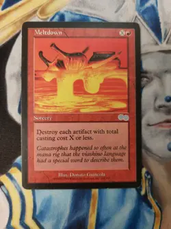 Meltdown MTG Urza's Saga Uncommon Red Sorcery Heavily Played x1 - Image 2