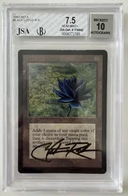 Mtg JSA 7.5 Beta Black Lotus | 9.5, 8.5, 6.5, 9 Subs | signed Christopher rush - Image 1