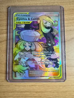 Pokemon TCG Cynthia and Caitlin Full Art Tag Team Card 228/236 Mint Condition - Image 1