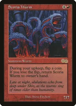 2x Scoria Wurm Urza's Saga HP MTG - Image 1