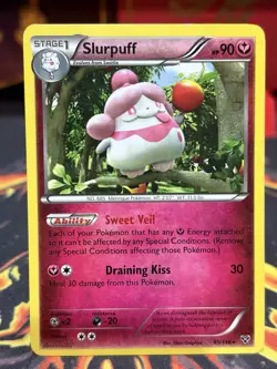 EXCLUSIVE Slurpuff 95/146 LP - Non Holo Variant XY Base Pokemon Card - Image 1