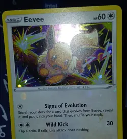 Eevee SWSH118 HOLOBLEED 🌀 HD Galaxy Swirl 🌀 Pokemon TCG BlackStar Error LP - Image 1