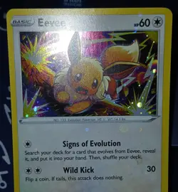 Eevee SWSH118 HOLOBLEED 🌀 HD Galaxy Swirl 🌀 Pokemon TCG BlackStar Error LP - Image 2