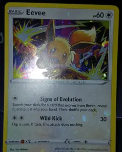 Eevee SWSH118 HOLOBLEED 🌀 HD Galaxy Swirl 🌀 Pokemon TCG BlackStar Error LP - Image 5
