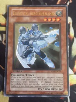 Yugioh: Elemental Hero Bubbleman - CRV-EN014 - Ultimate Rare - 1st Edition - MP - Image 1
