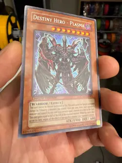 Yugioh Destiny Hero - Plasma CT04-EN003 Secret Rare Limited Edition MP - Image 2