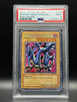PSA 9 MINT Serpent Night Dragon 103 2010-17 SRL Reprint Holo Yugioh Card - Image 1