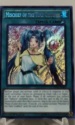 SHVA-EN007 Mischief Of The Time Goddess Secret Rare 1st Edition VLP Yugioh Card - Image 1
