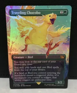 Traveling Chocobo (Borderless) Final Fantasy Foil NM MTG - Image 1