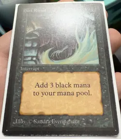 Vintage MTG Limited Edition Beta Dark Ritual Magic the Gathering Card MP - Image 2