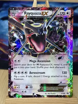 Rayquaza EX XY69 Black Star Promos Holo Shiny Shining Pokemon TCG Card MP READ - Image 1