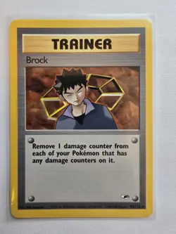Brock Trainer Card 98/132 Gym Heroes Series Non Holo Nm Condition Pokemon Tcg - Image 1