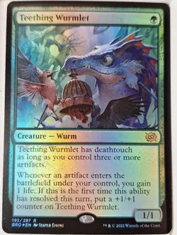 Teething Wurmlet - FOIL - The Brothers' War - Magic the Gathering MTG Nice! - Image 1