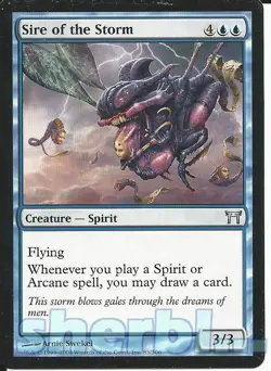 MTG Magic the Gathering CHAMPIONS OF KAMIGAWA Sire of the Storm Spirit Blue 85 - Image 1