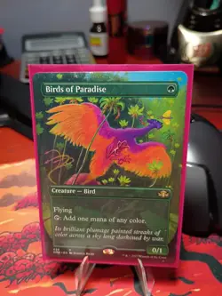 MTG Birds of Paradise - Borderless, Light Play, English Dominaria Remastered - Image 1