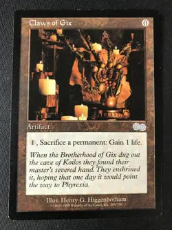 MTG Urza's Saga #290 Claws of Gix LP - Image 1