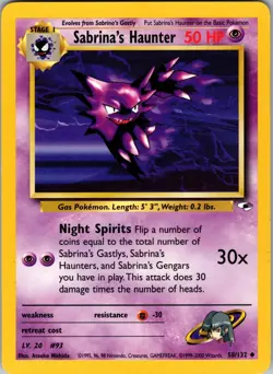 Sabrina's Haunter Uncommon Gym Heroes 058/132 NM - Pokemon TCG - Image 1