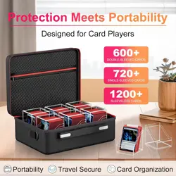 Card Deck Box with Portable Case, 6 Pack Clear Commander Deck Box with 6 Divider - Image 3
