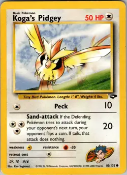 Koga's Pidgey (80) Common Gym Challenge 080/132 MP - Pokemon TCG - Image 1