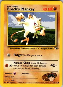 Brock's Mankey (68) Common Gym Heroes 068/132 NM - Pokemon TCG - Image 1