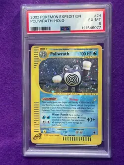 WITH SWIRL - 2002 Pokemon TCG Expedition Poliwrath - Holo #24 PSA 6 Ex-Mt - Image 2